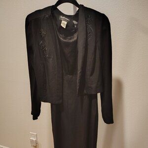 Chad's Place Women's Vintage 2 Piece Black Dress